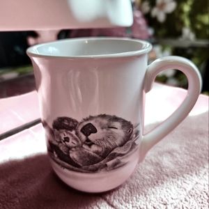 Vintage Otagiri Sea Otter Mother and Baby Made in Japan Mug